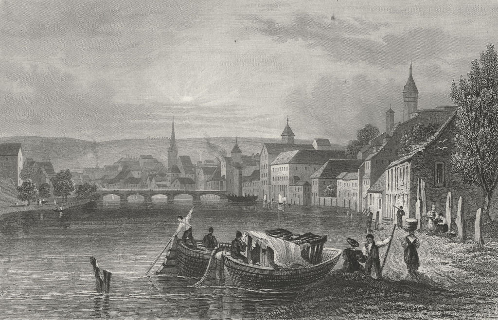 SWITZERLAND. Schaffhausen. Germany. Tombleson boats 1830 old antique print